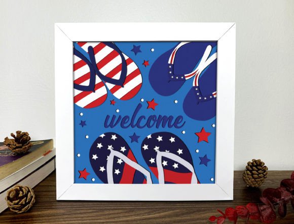 4th July Shadow Box 3D Svg Design Review