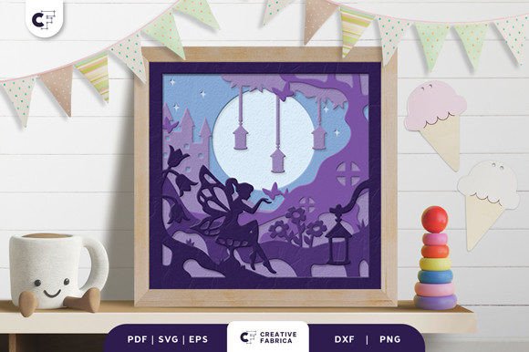 Fairy with a Full Moon 3D SVG and Baby