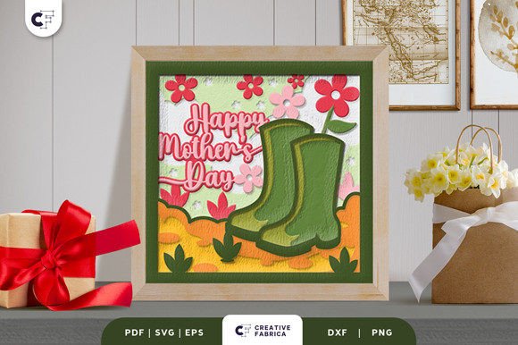 Floral Happy Mother s Day 3D Shadow Box for Holidays