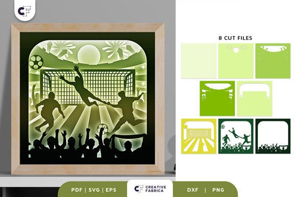 Football Match SVG 3D Shadow Box: Lifestyle And Hobbies