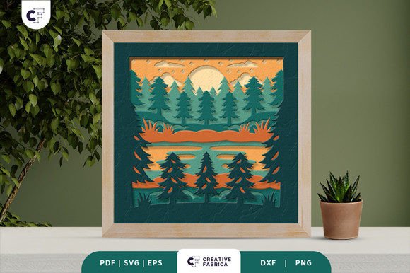Forest River Scenery 3D Shadow Box SVG Review