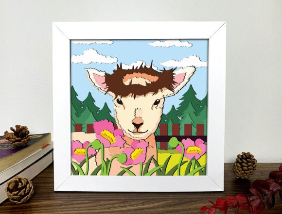 Goat Shadow Box 3D Svg, Goat 3D Svg