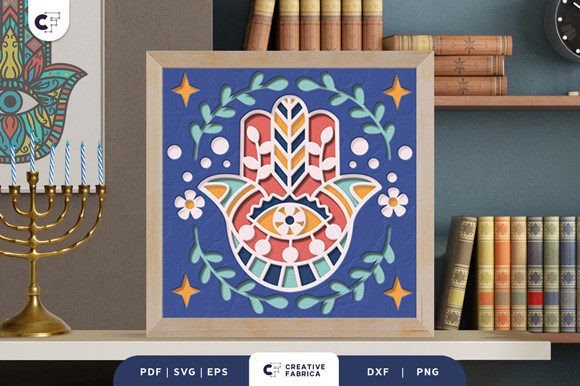 Hamsa Hand 3D Layered Paper Cut: A 3D SVG for Muslim Celebrations