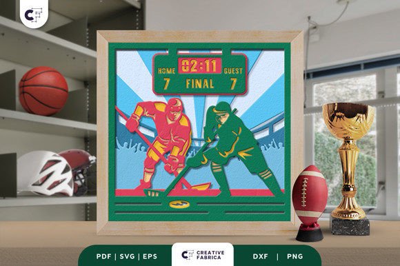 Hockey 3D Shadow Box Paper Cut Review for Small Business Branding