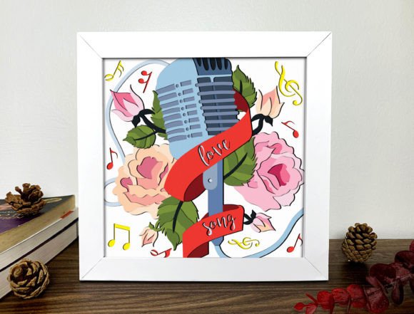 Love Song Shadow Box 3D Svg, Love Song