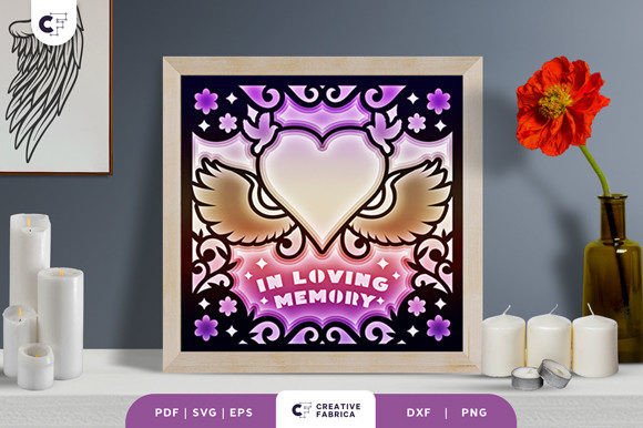 Memorial Angel Wings 3D Shadow Box: A 3D SVG Review for Other Creative Uses