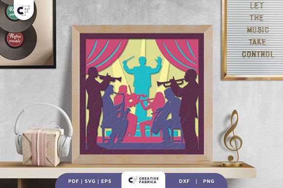 Music Festival 3D Layered Paper Cut SVG