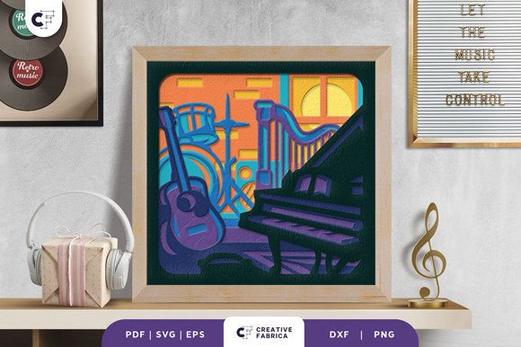 Music Instruments 3D Layered Paper Cut: A 3D SVG Review for Lifestyle And Hobbies