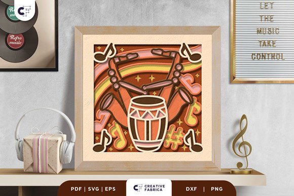 Musical Instruments 3D Shadow Box SVG Review