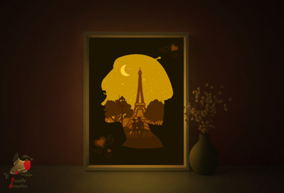Paris Romantic Light Box Template 3D