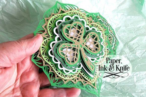 Shamrock Lacy Papercut 3D SVG for Shapes and Branding