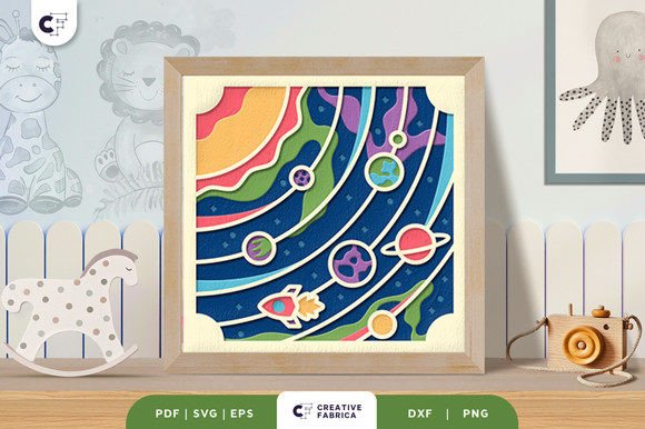 Solar System Nursery Room 3D Shadow Box: A Designer’s Review of This 3D SVG Baby Asset